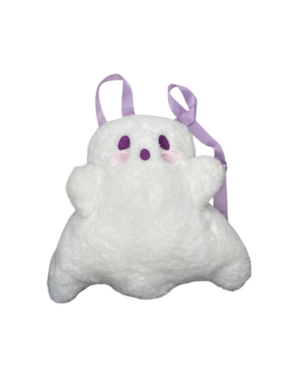 Plush Cloud Ghost Backpack plush in White with Purple Accents - Picture 2 of 2